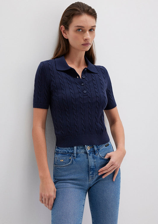 Navy Polo Sweater