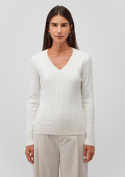 V Neck Off White Sweater