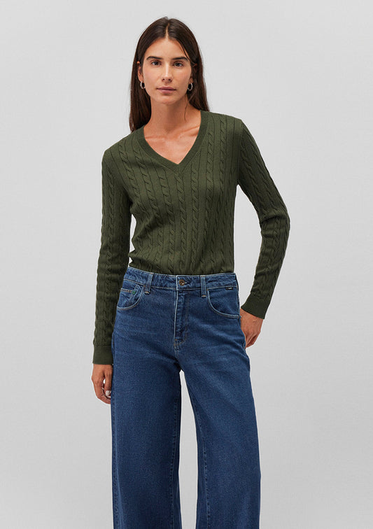 V Neck Green Sweater