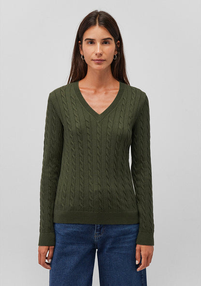 V Neck Green Sweater