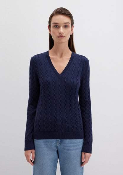 V Neck Navy Sweater