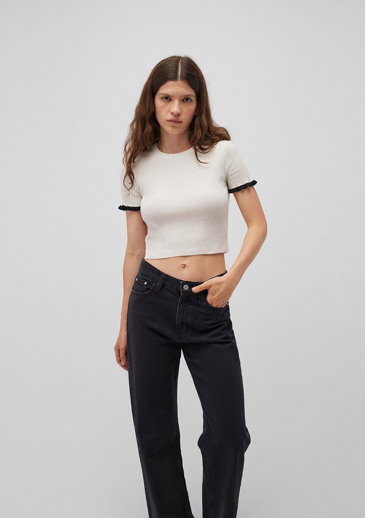 Short Sleeve Ecru Sweater