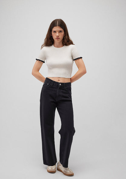 Short Sleeve Ecru Sweater