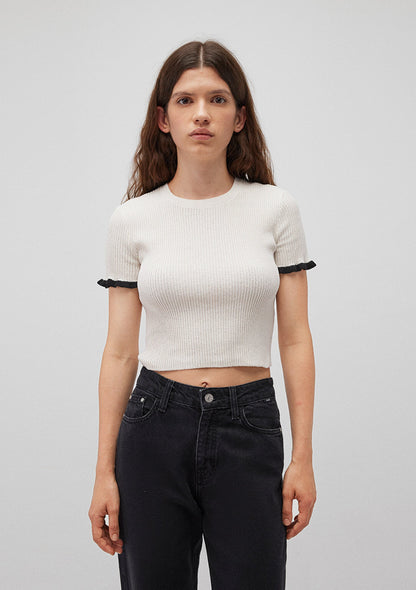 Short Sleeve Ecru Sweater