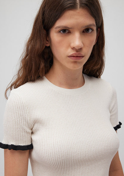 Short Sleeve Ecru Sweater