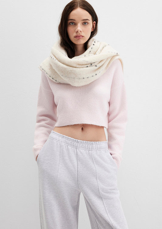 Wool Mix Pink Crop Sweater