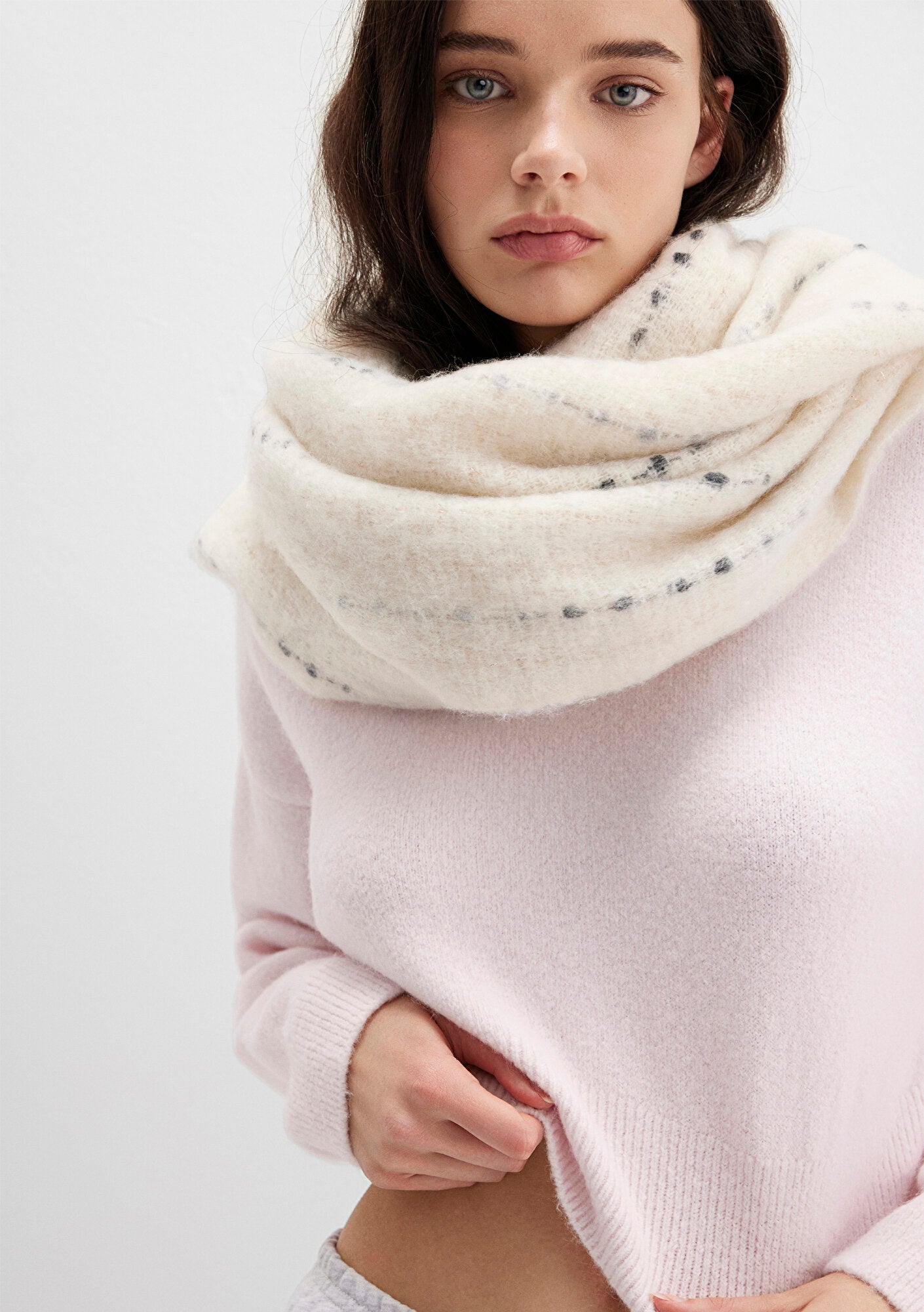 Wool Mix Pink Crop Sweater