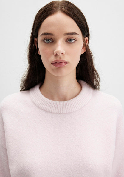 Wool Mix Pink Crop Sweater