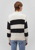 Black Striped Knit Polo