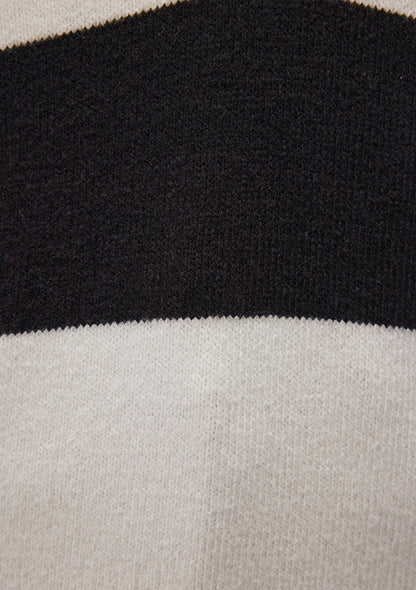 Black Striped Knit Polo