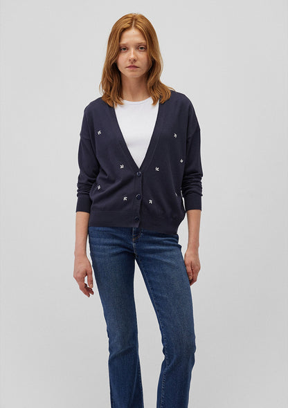 Buttoned Blue Hırka