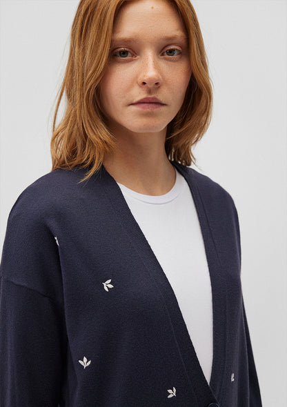 Buttoned Blue Hırka