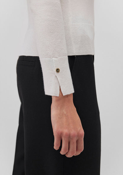 V Neck White Sweater