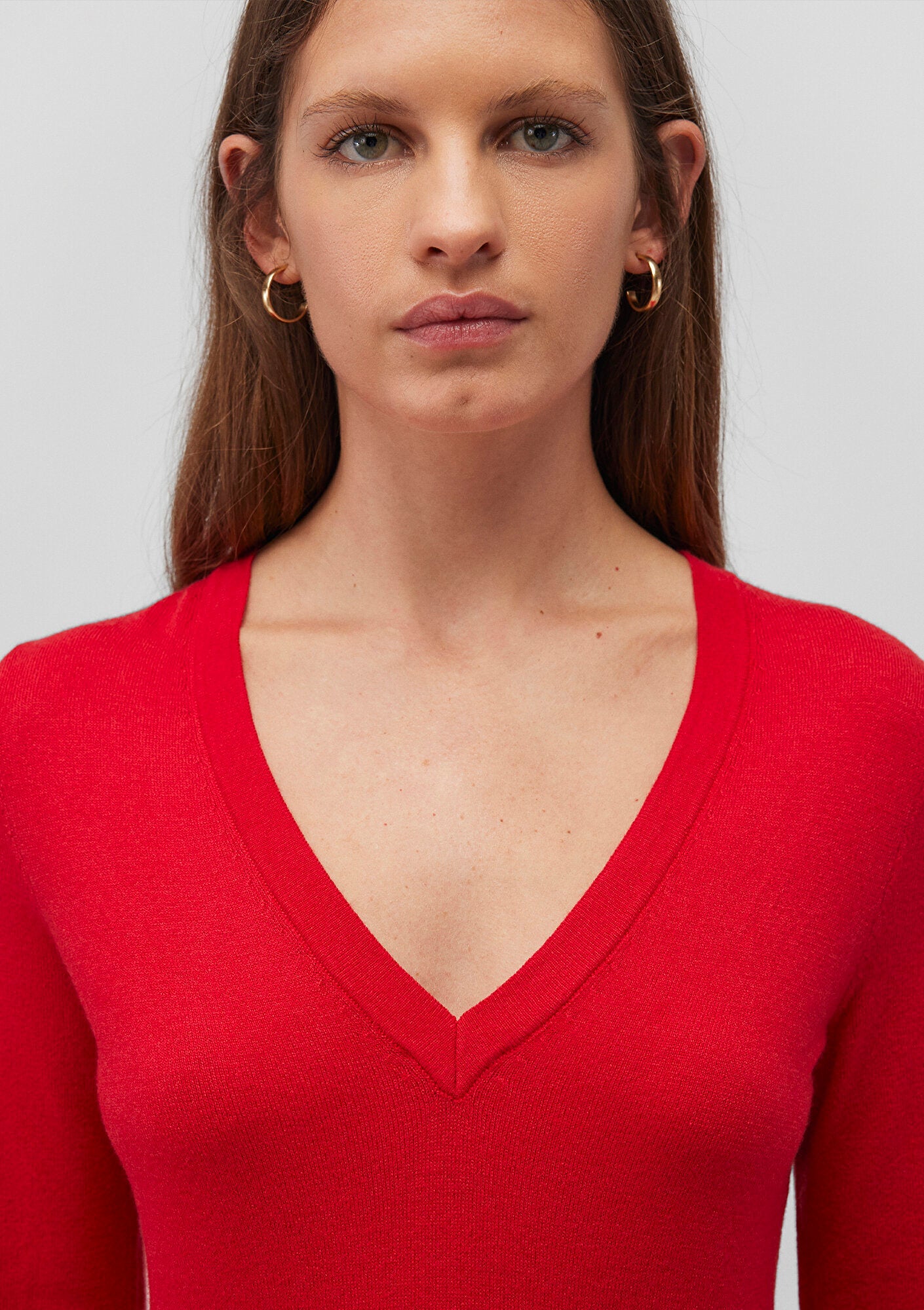 V Neck Red Sweater