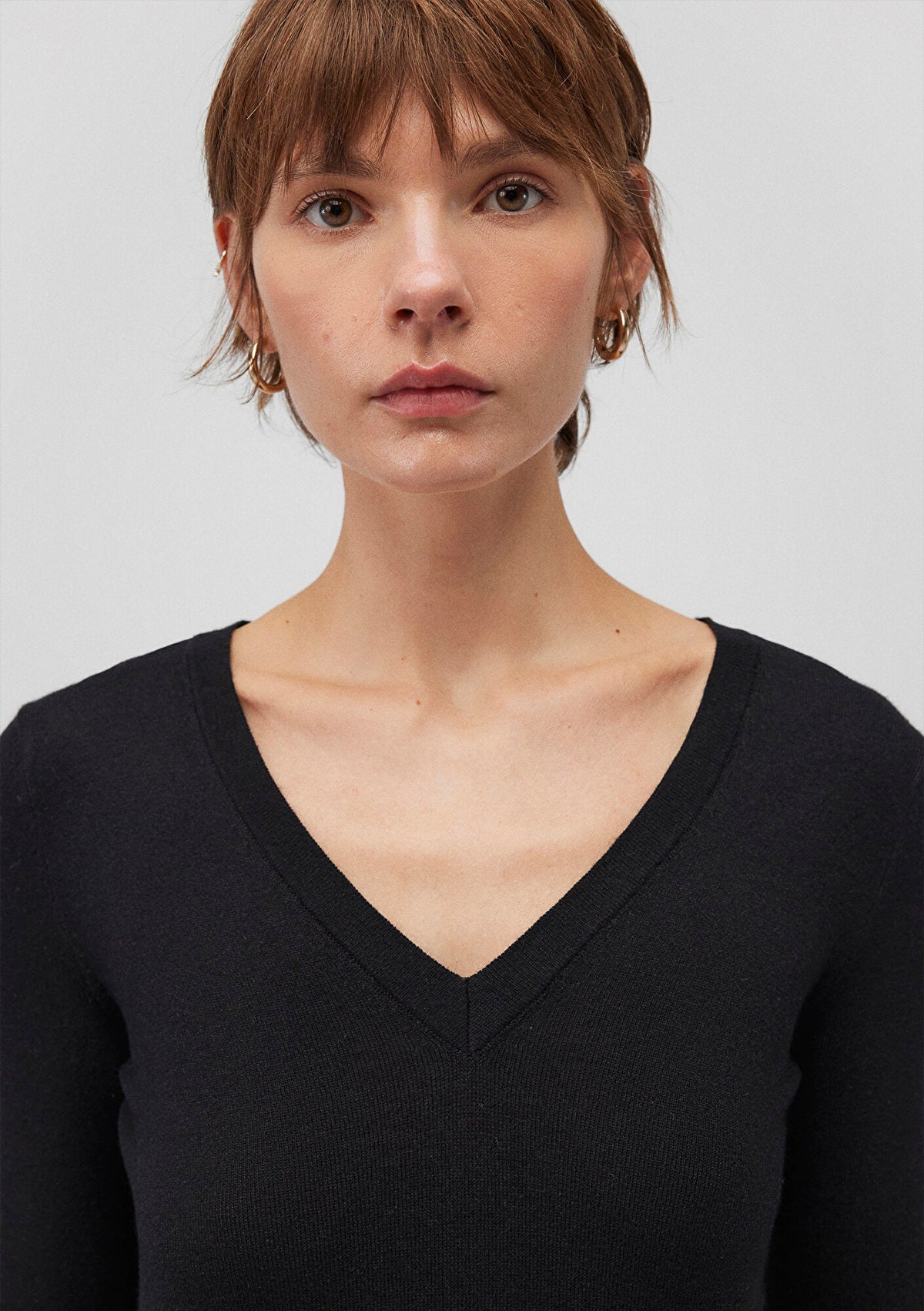V Neck Black Sweater