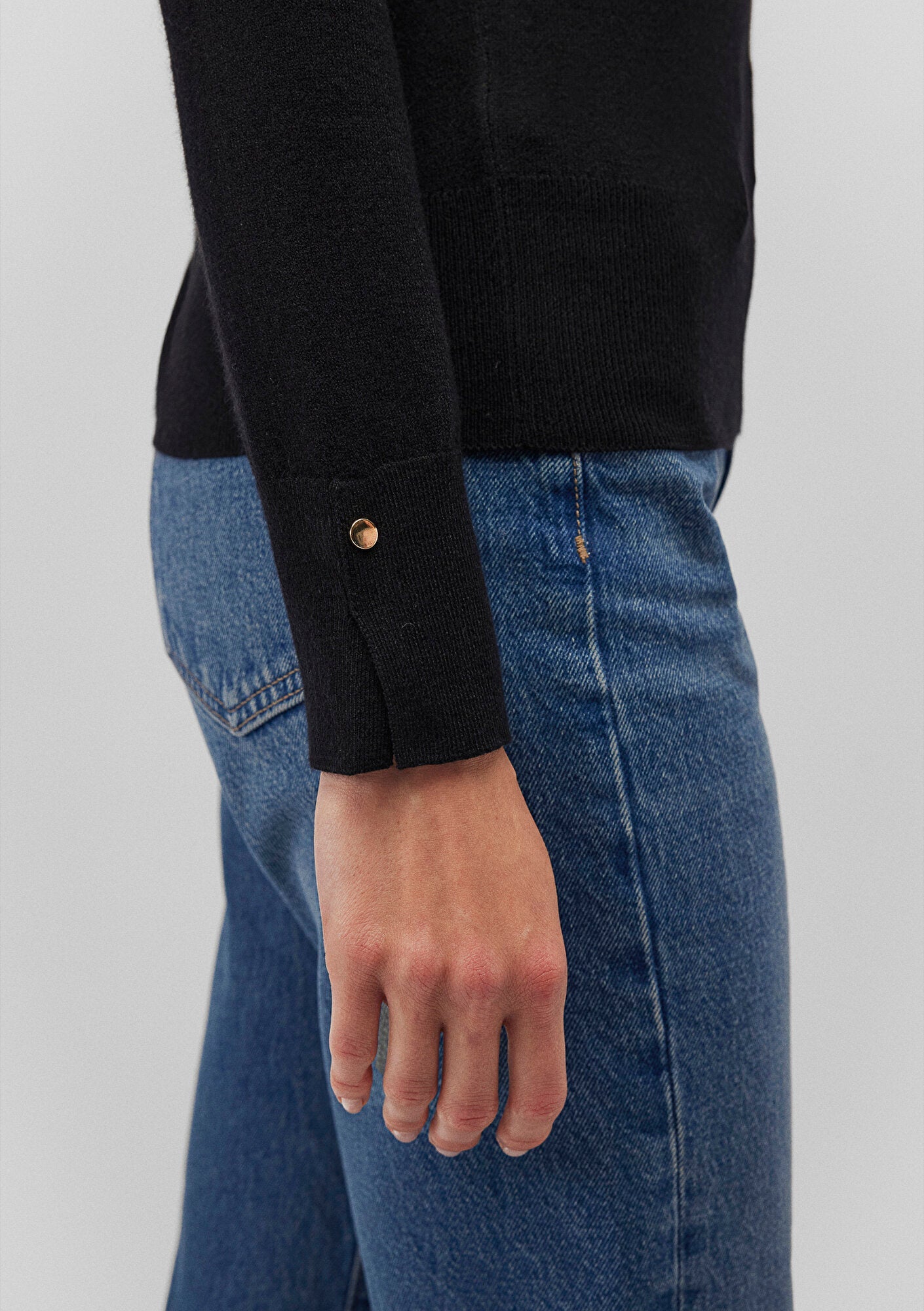 V Neck Black Sweater