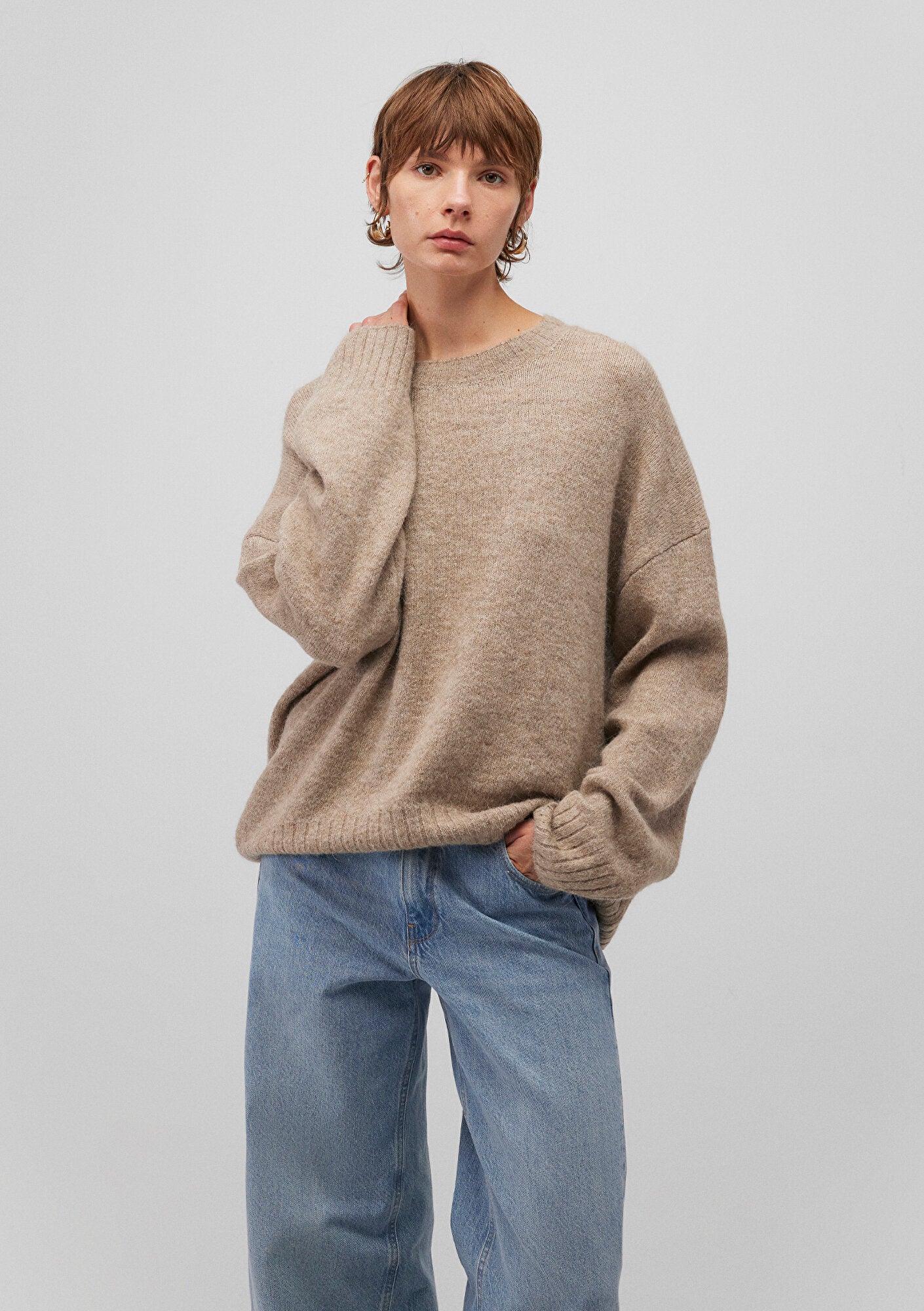 Beige Crewneck Sweater