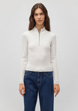 Half Zip White Sweater