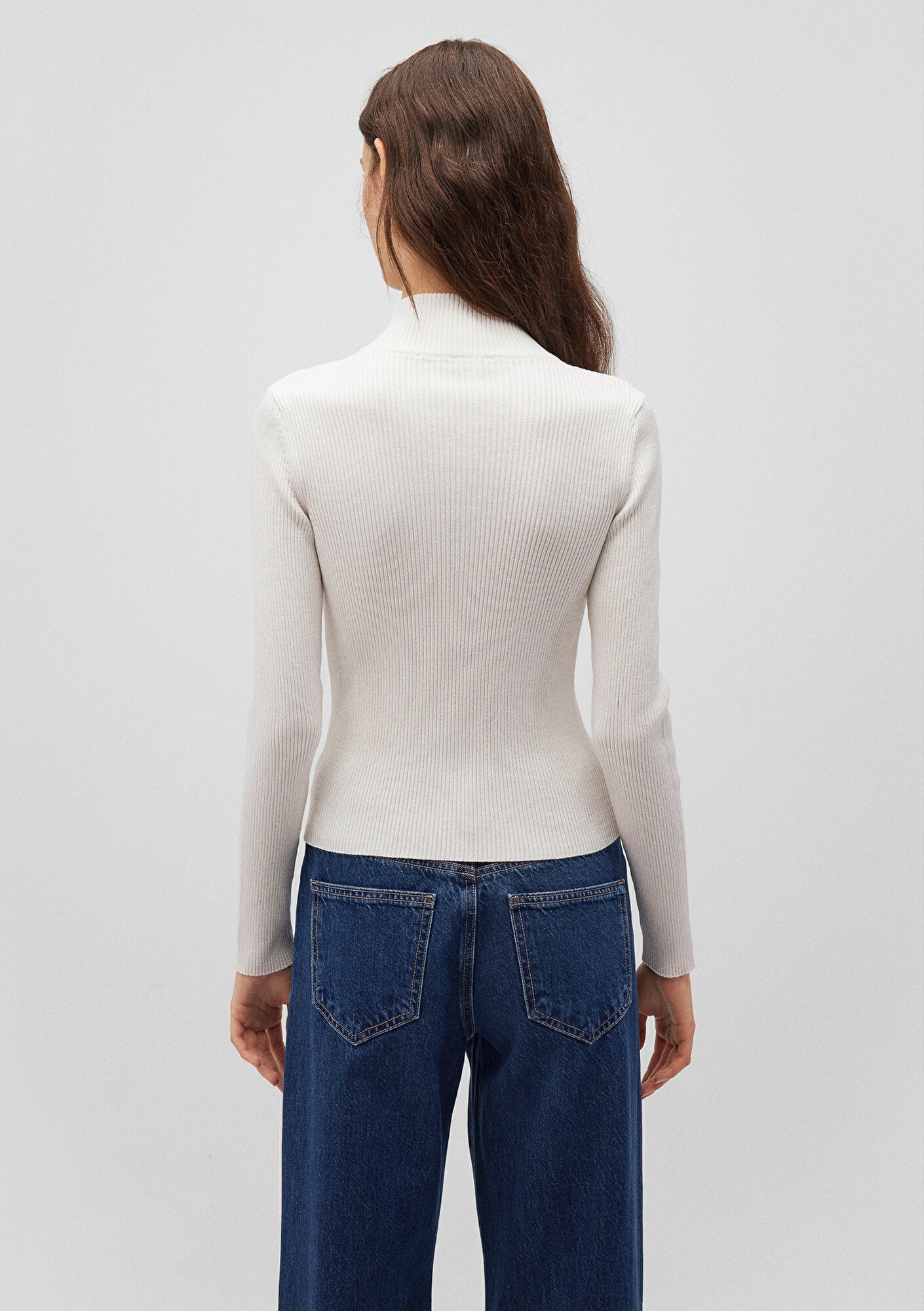 Half Zip White Sweater