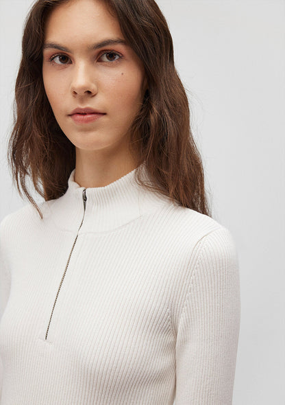 Half Zip White Sweater