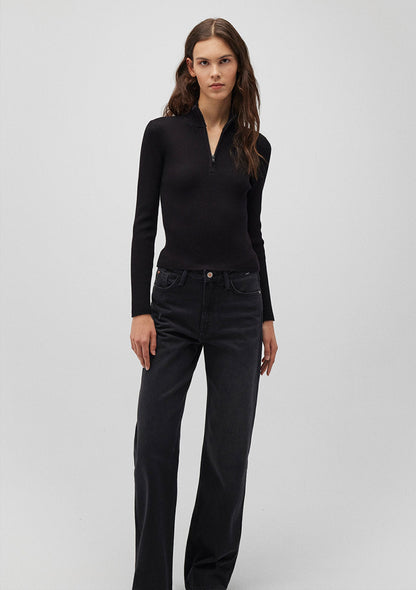 Half Zip Black Sweater