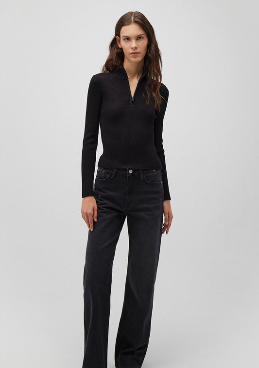 Half Zip Black Sweater