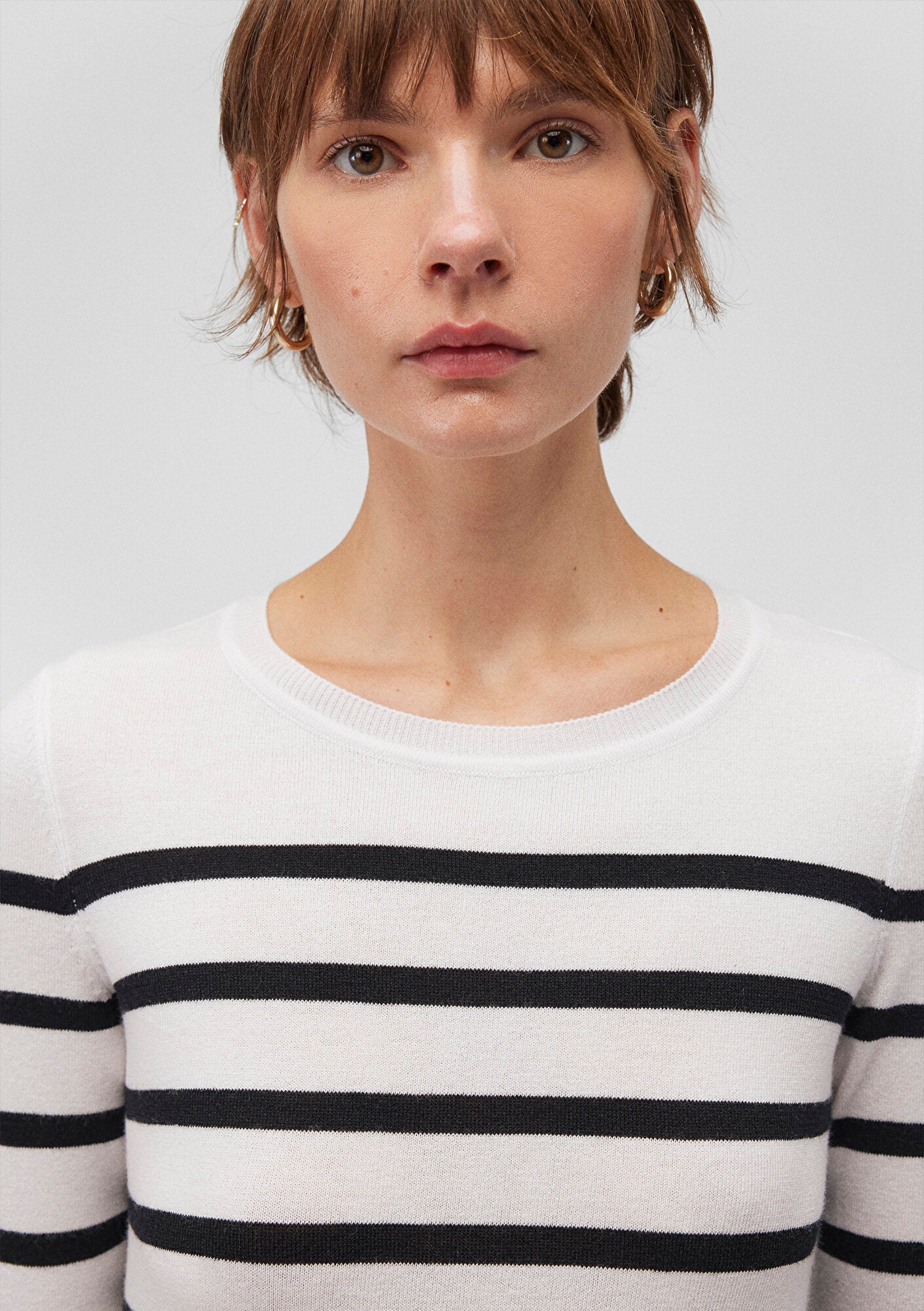 Black Striped Crewneck Sweater