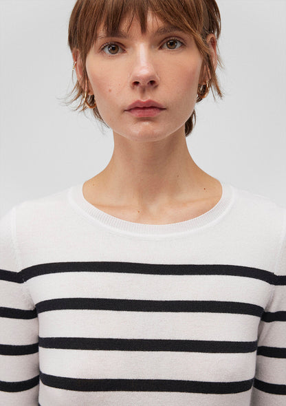 Black Striped Crewneck Sweater