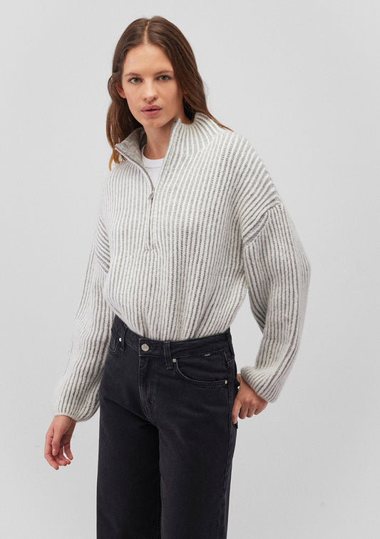 Half Zip White Sweater