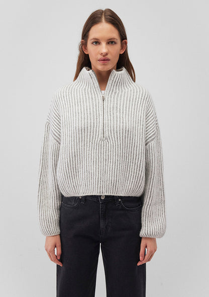 Half Zip White Sweater