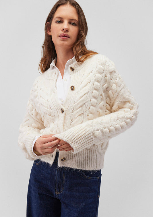 Buttoned White Hırka