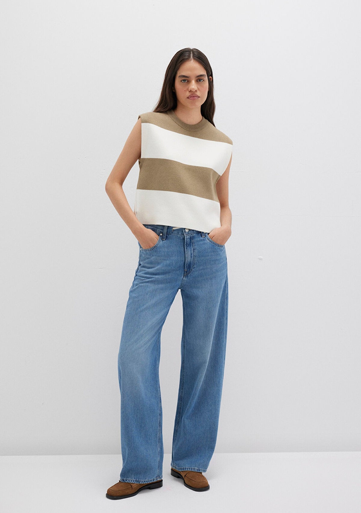 Block Colored Sweater Vest