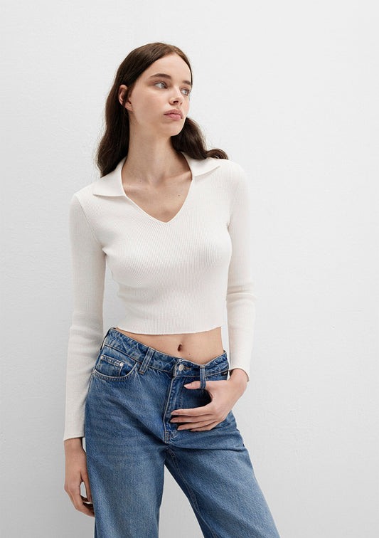 Ecru Knit Polo
