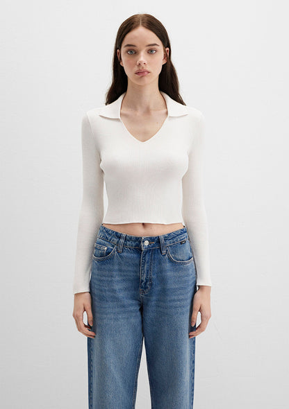Ecru Knit Polo