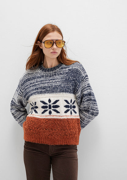 Snowflake Detailed Multi Color Sweater
