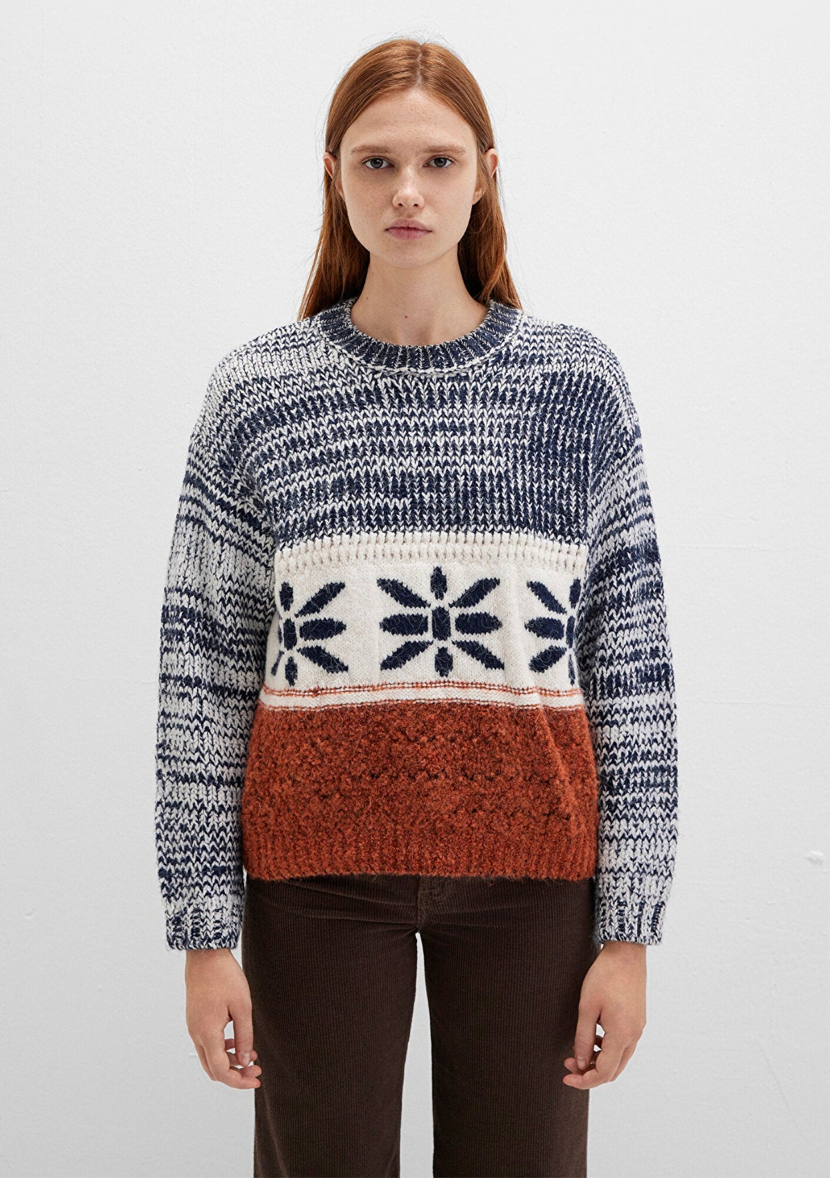 Snowflake Detailed Multi Color Sweater
