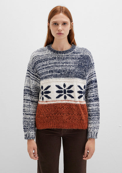 Snowflake Detailed Multi Color Sweater