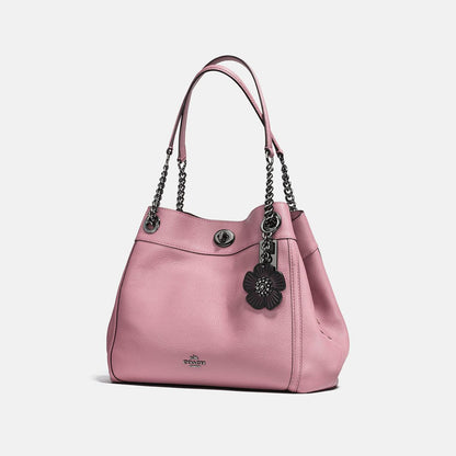 17449-Willow Floral Bag Charm-Bk/Black
