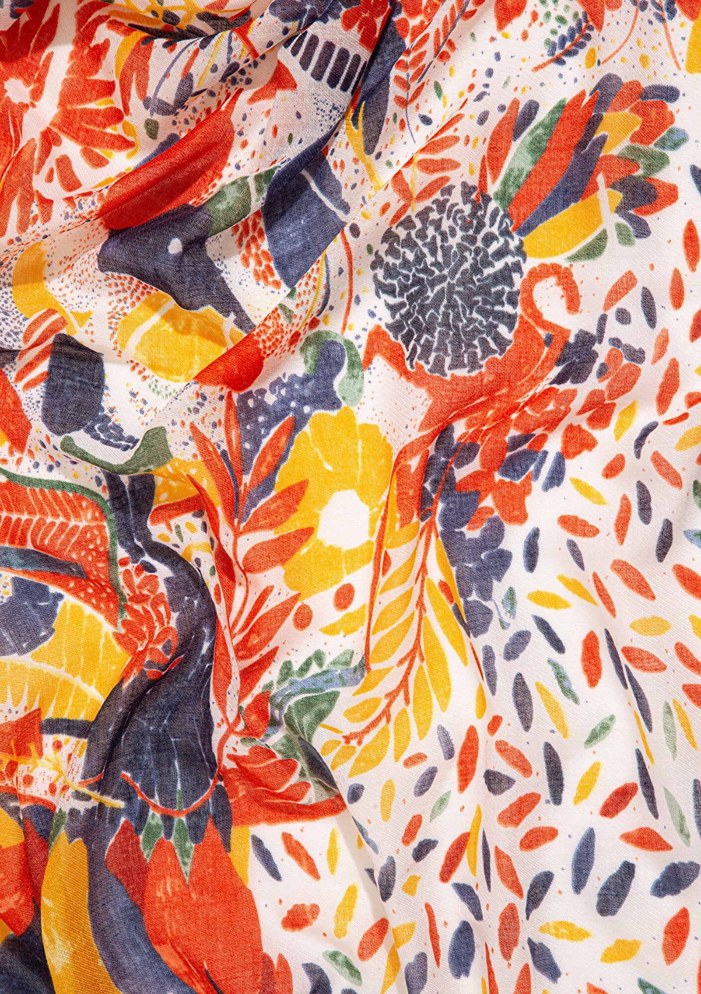 Printed Orange Shawl
