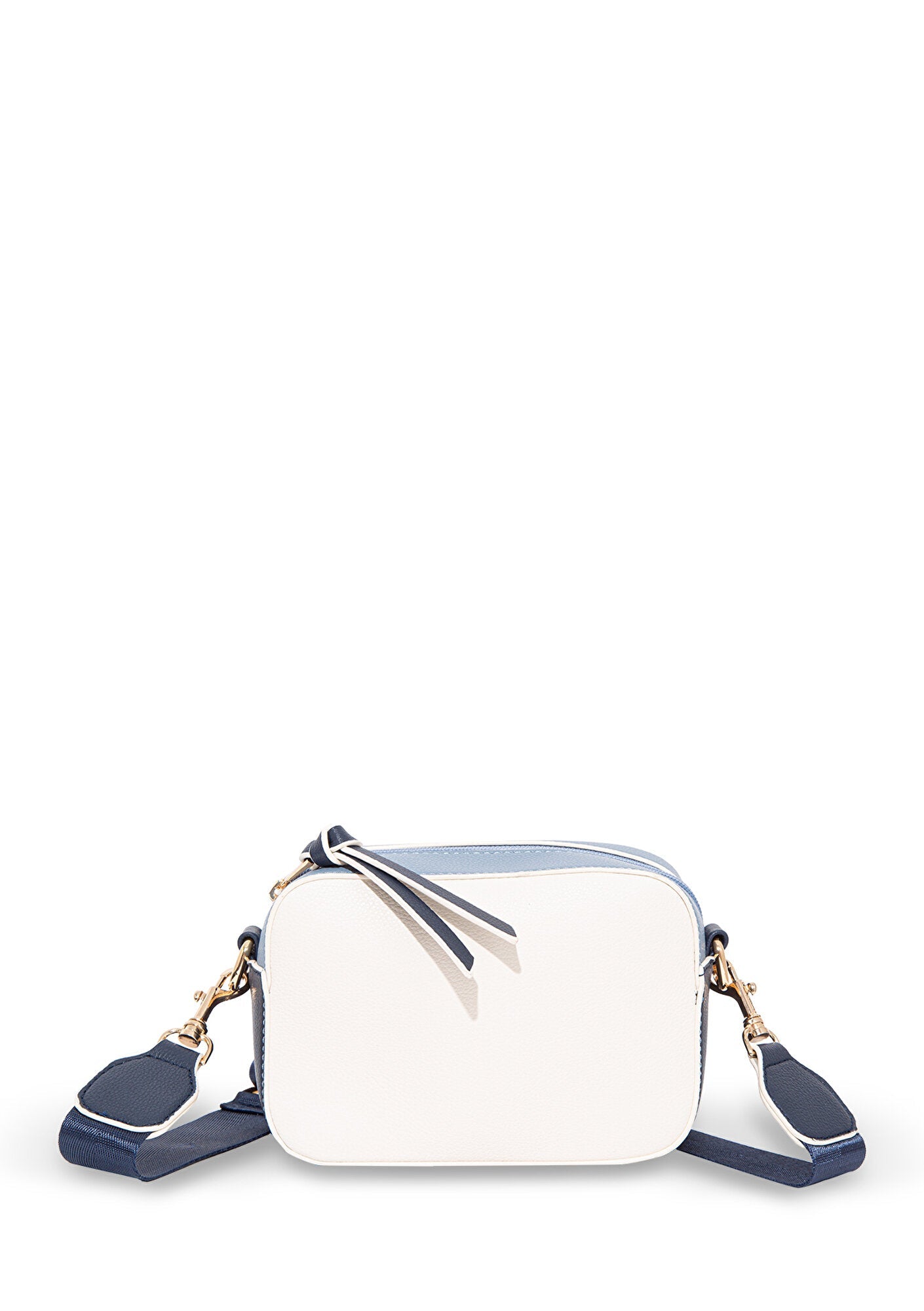 Navy Strap Ecru Messenger Bag