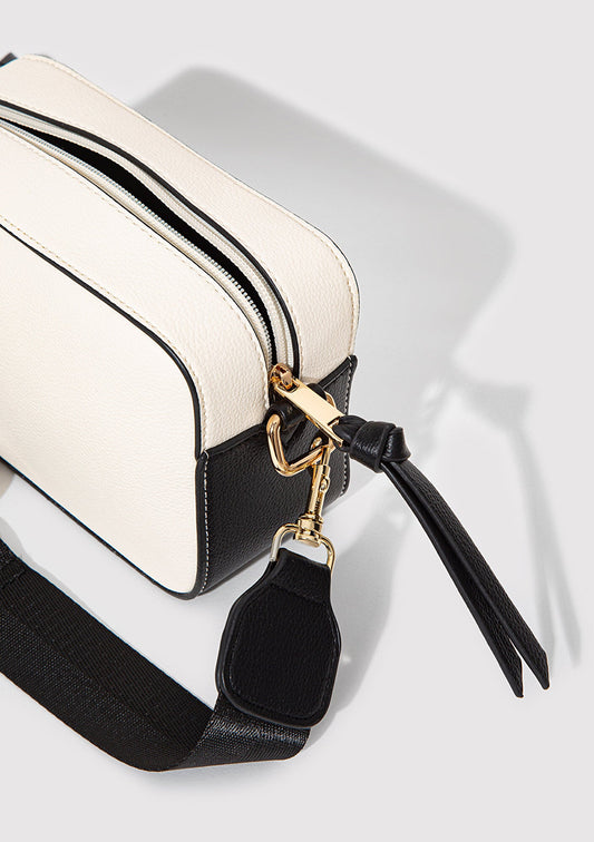 Black Strap Ecru Messenger Bag