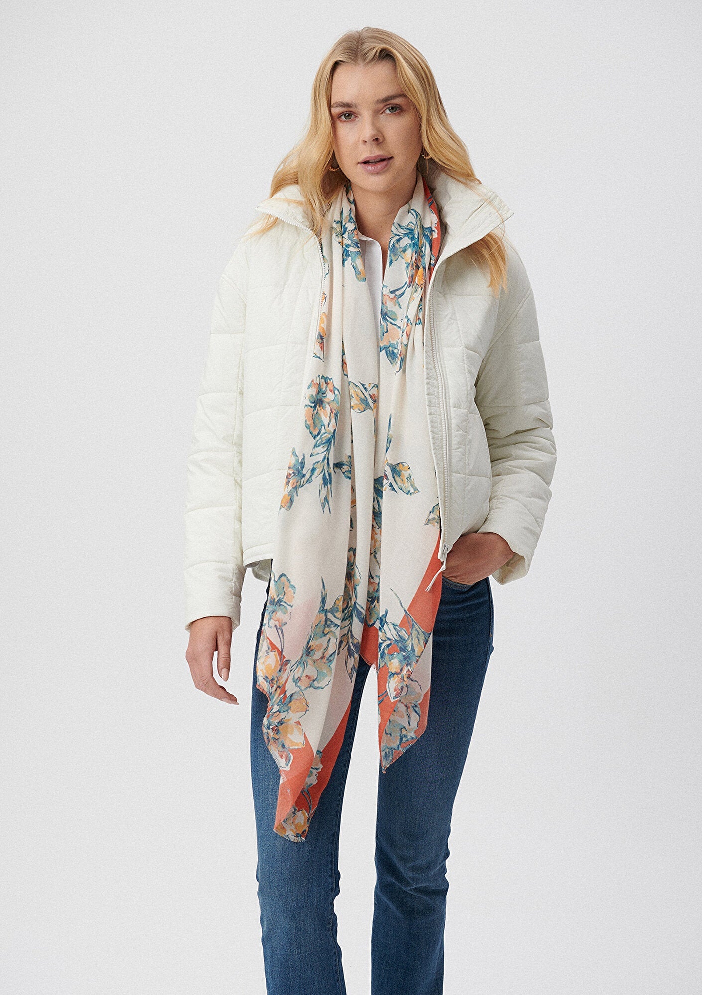 Printed Beige Shawl