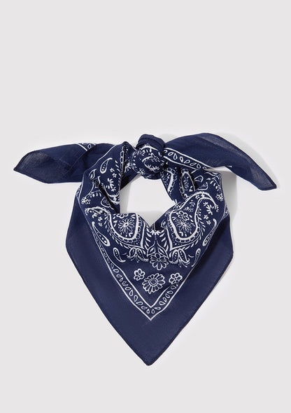 Printed Navy Bandana