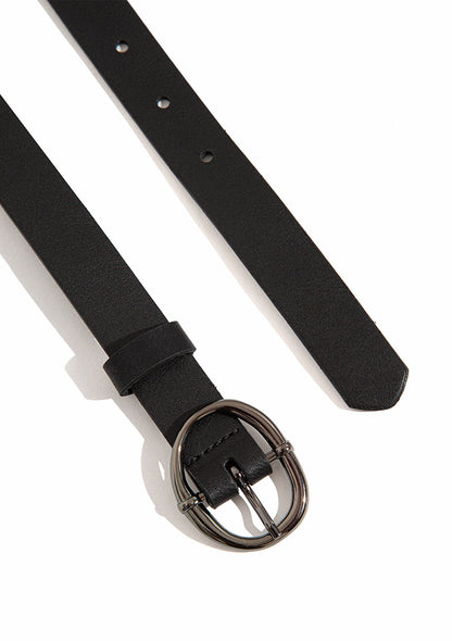 Black Faux Leather Belt