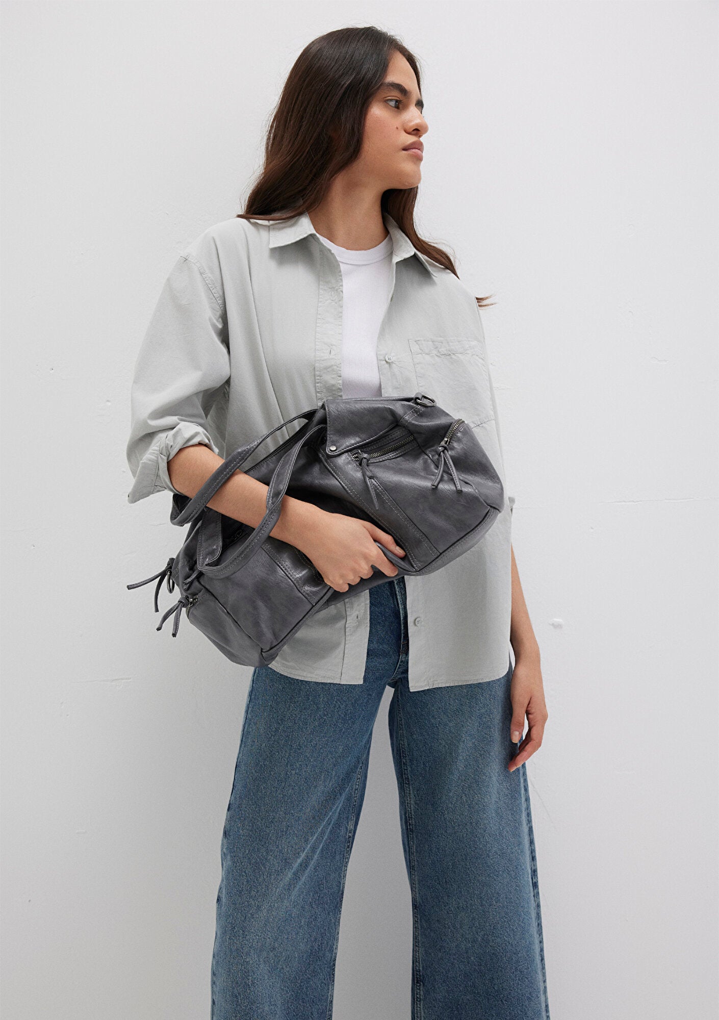 Grey Shoulder Bag