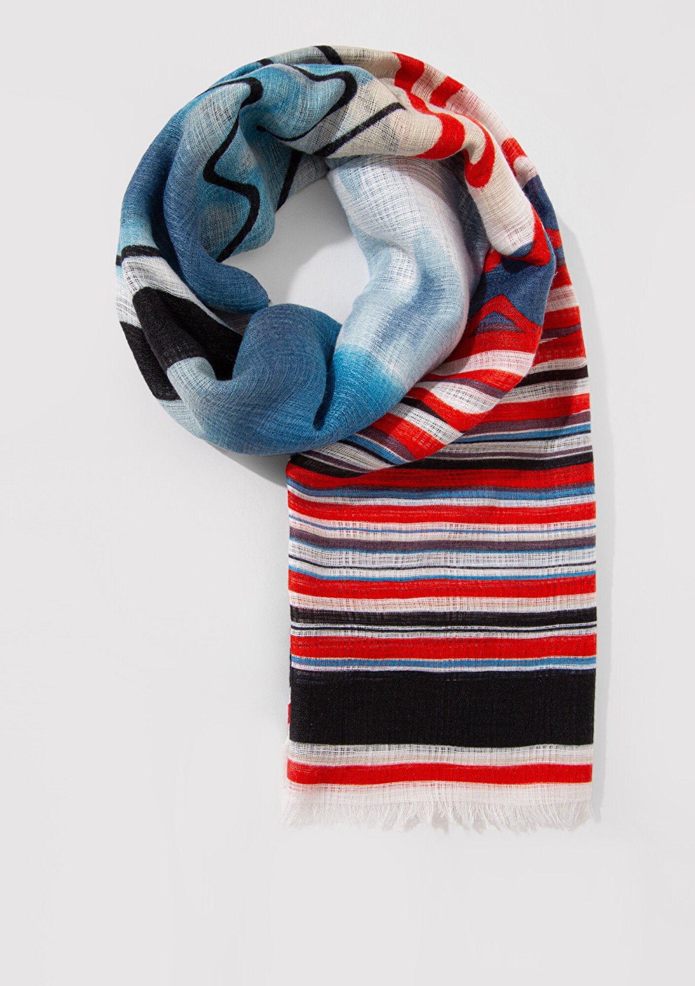 Printed Blue Shawl