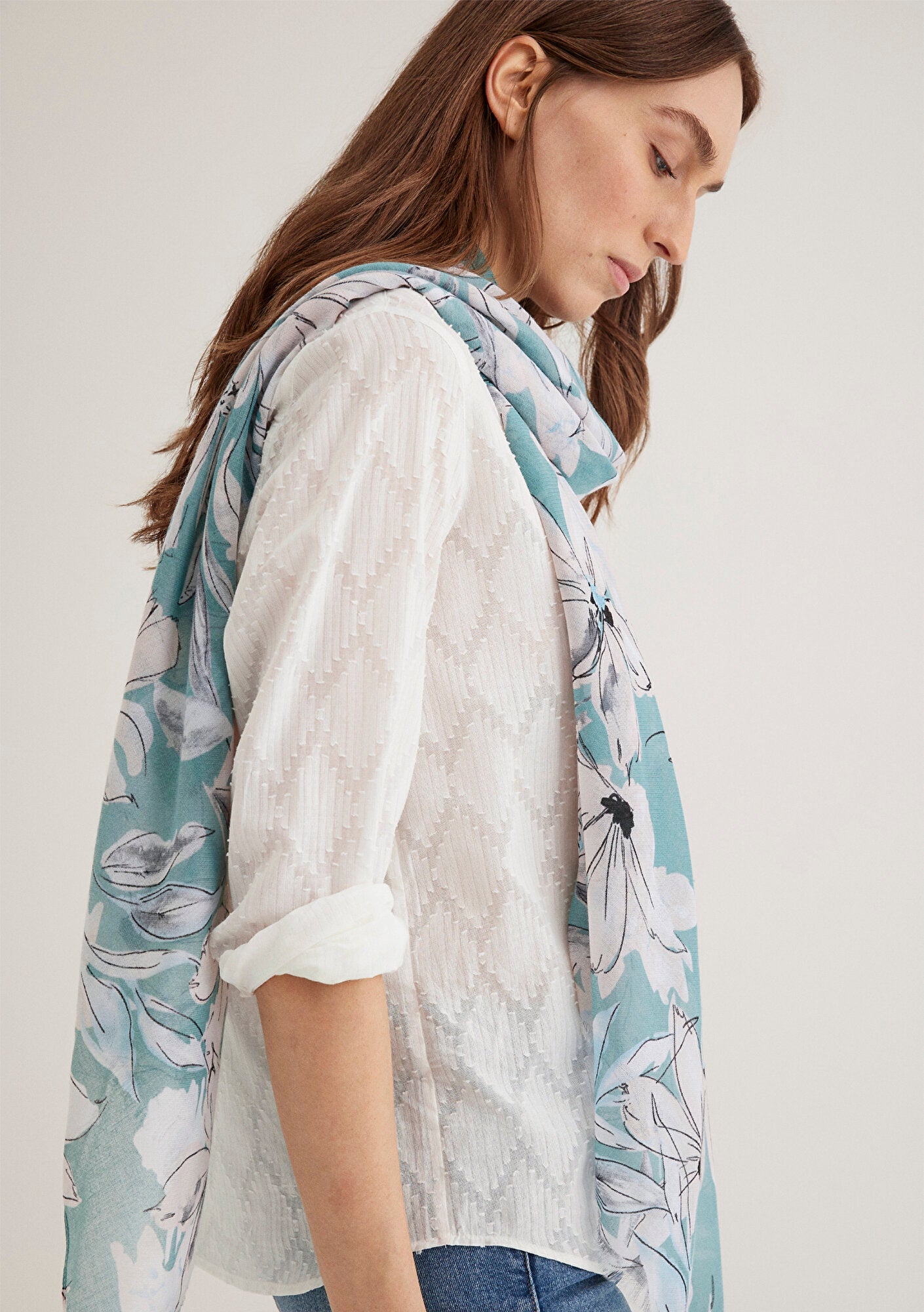 Printed Blue Shawl