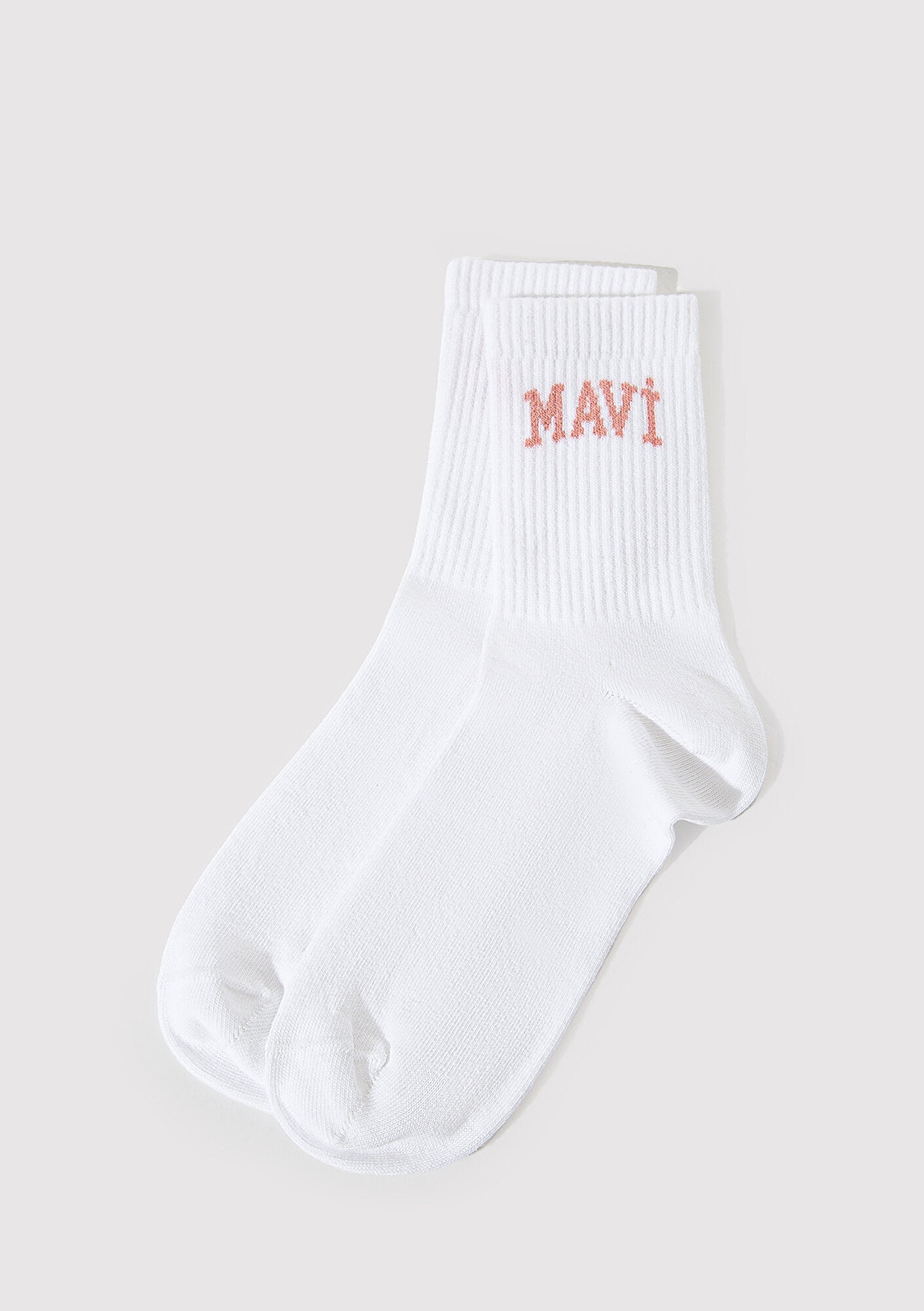 Mavi Logo Detailed White Socket Socks