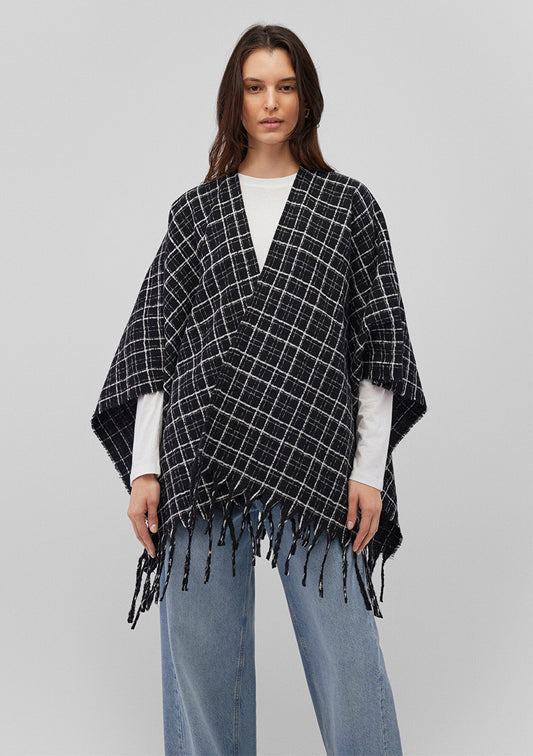 Black Checkered Poncho