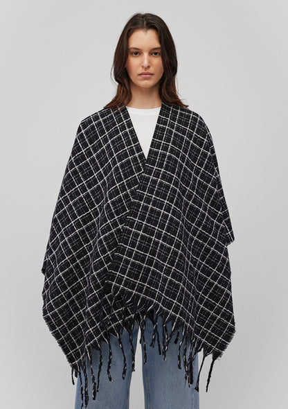 Black Checkered Poncho